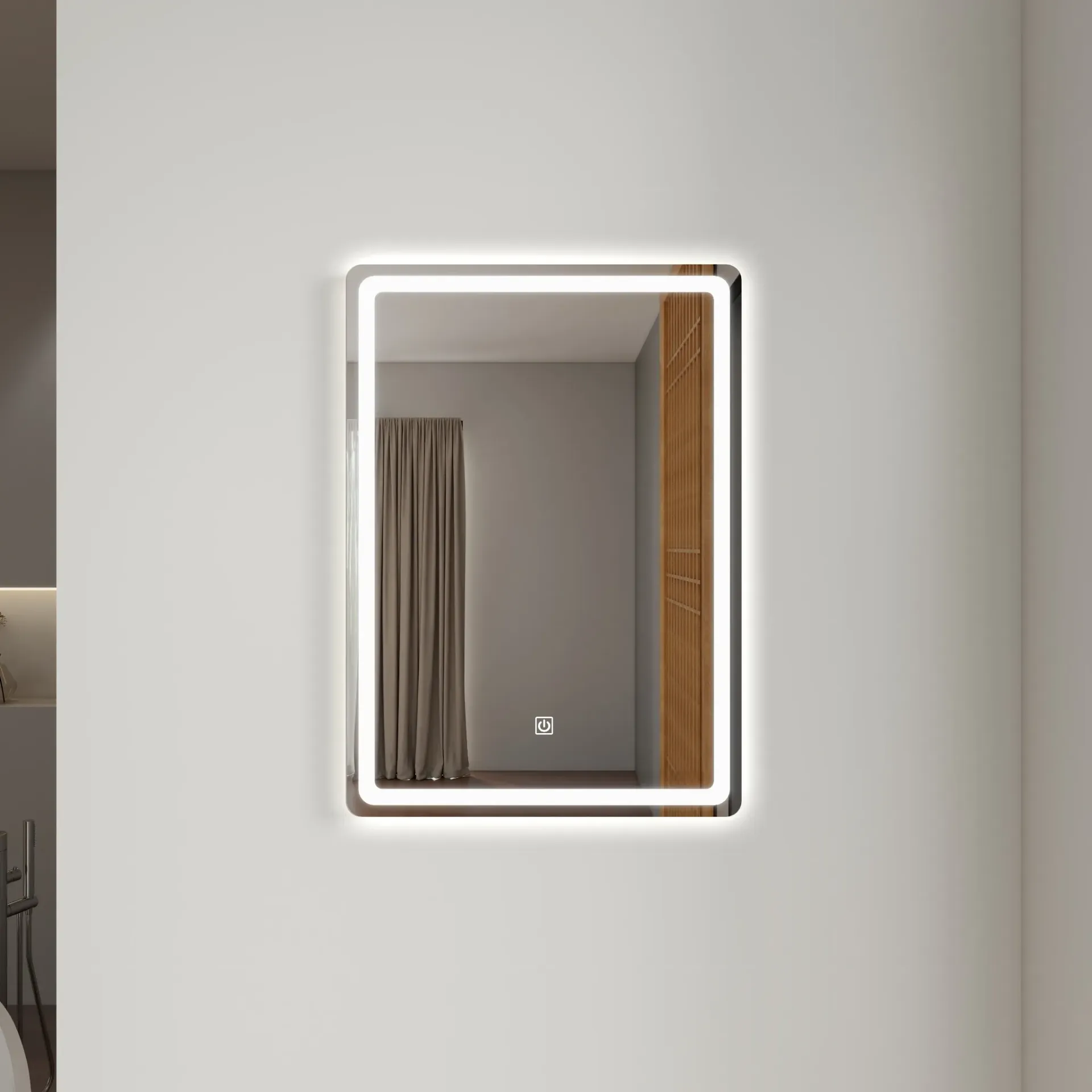 [100701] Espejo 70 x 50 luz Led  con boton luz neutra (importado)